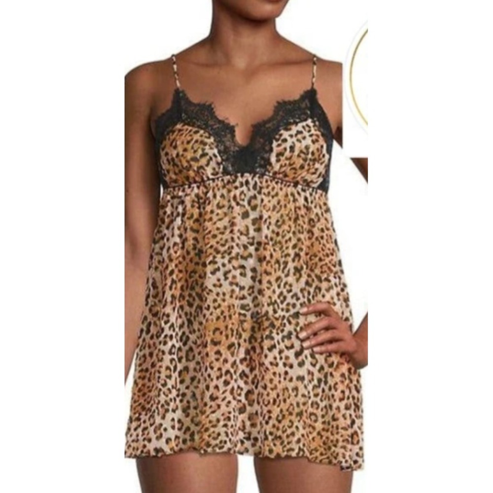 In Bloom Jonquil Angela NWTs $58 Leopard Lace Lingerie Set Size Medium